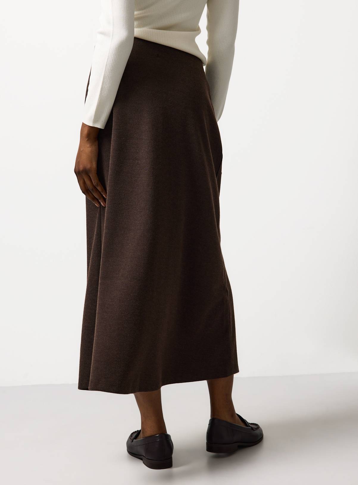 Brown Compact Jersey Full Maxi Skirt 20 - Image 4