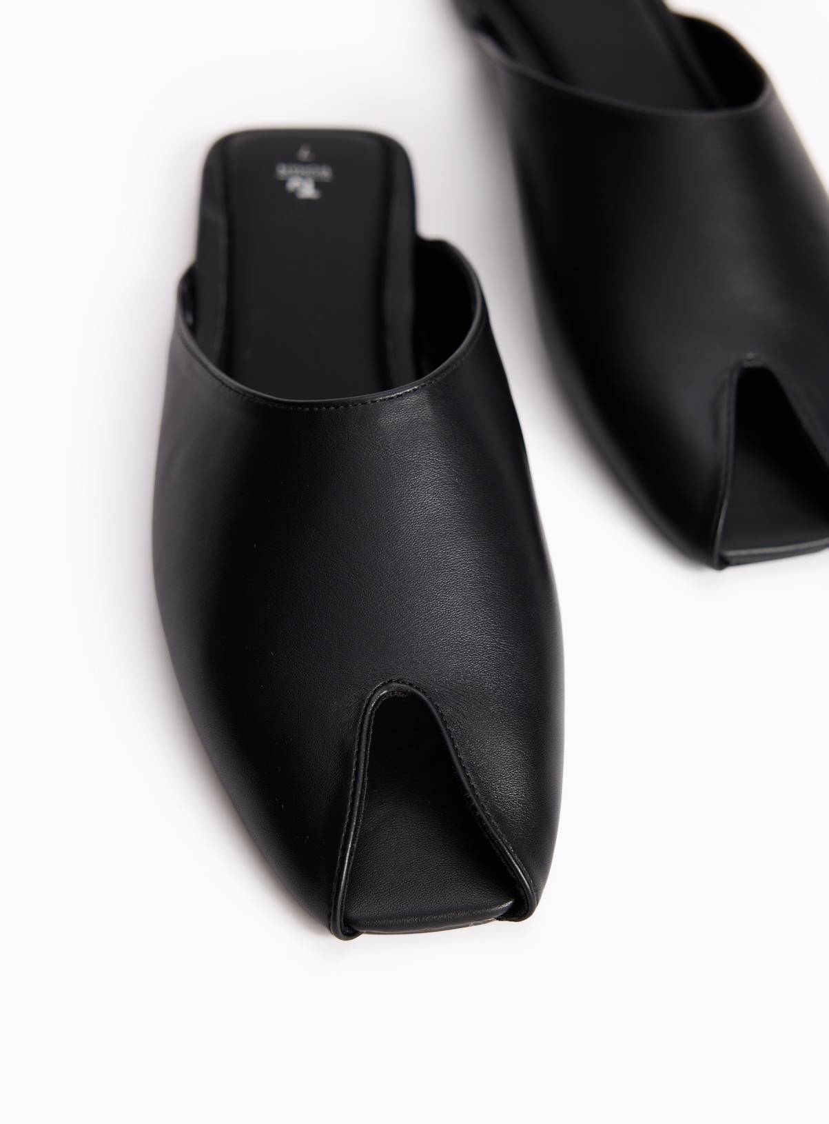 Black Peep Toe Mule 8 - Image 1