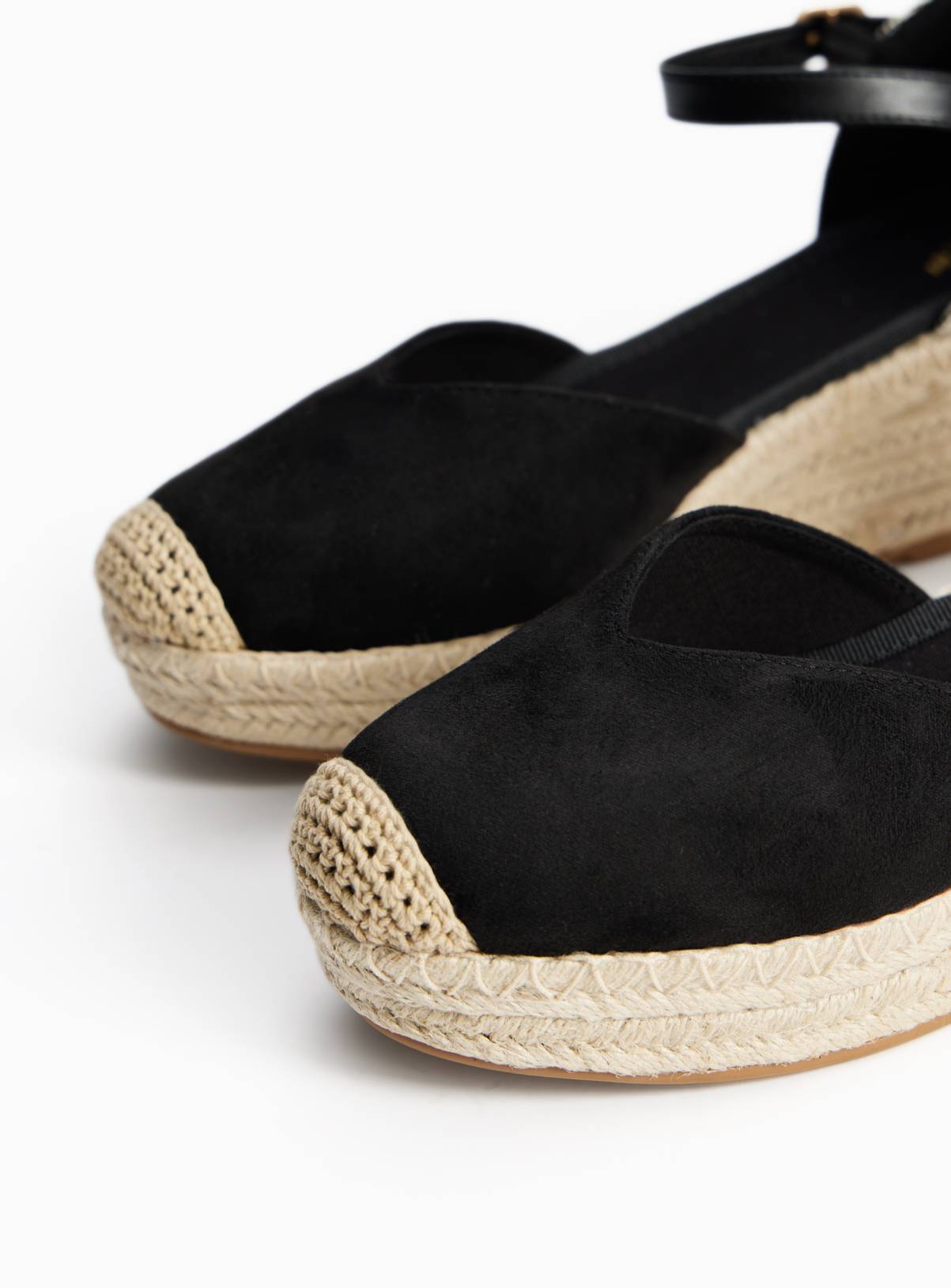 Black Wedge Espadrille Sandals 5 - Image 3