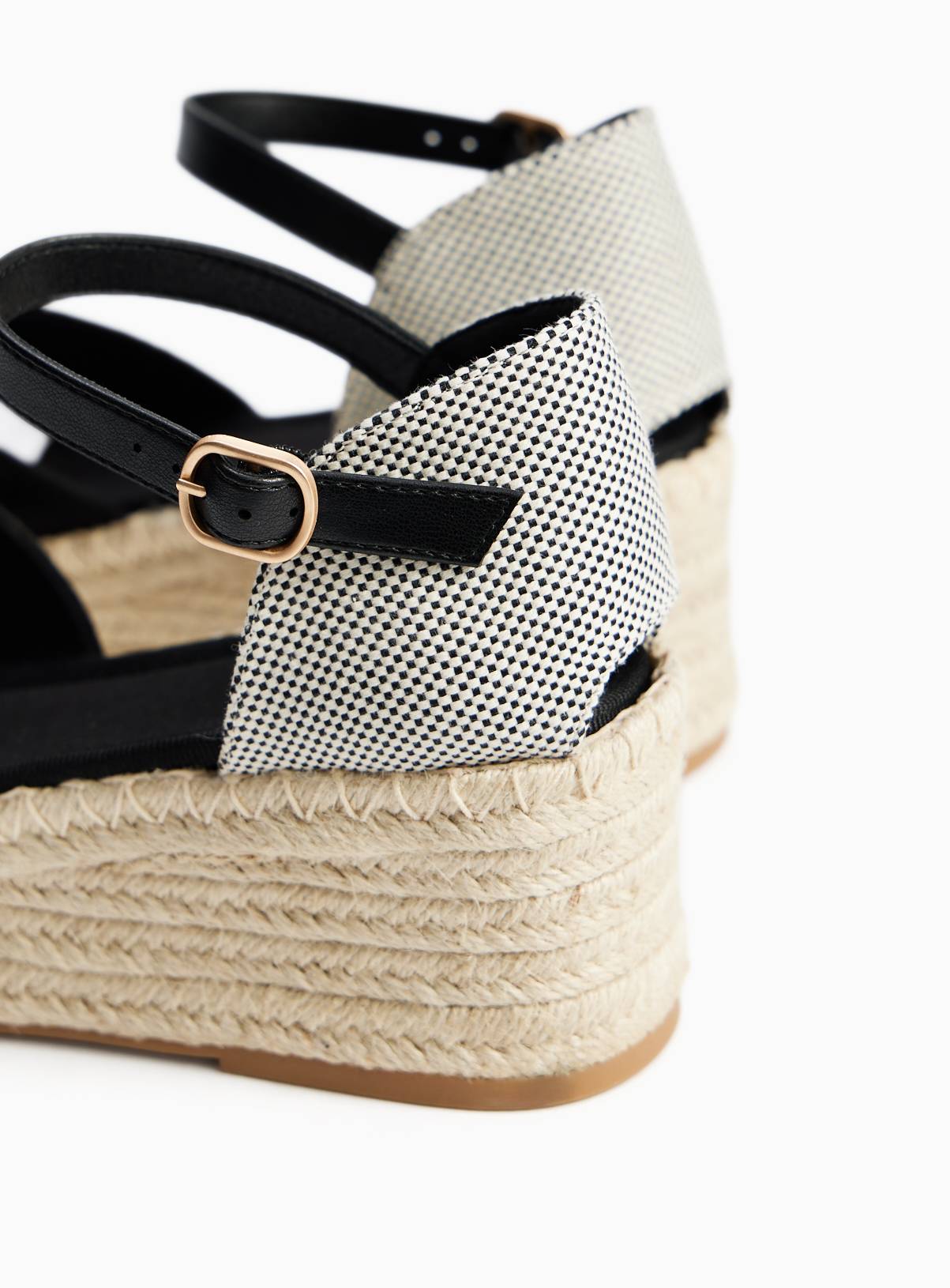 Black Wedge Espadrille Sandals 5 - Image 4