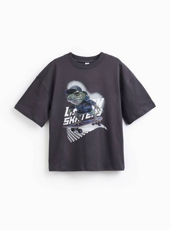 Charcoal Skater Frog Graphic T-Shirt 5 years