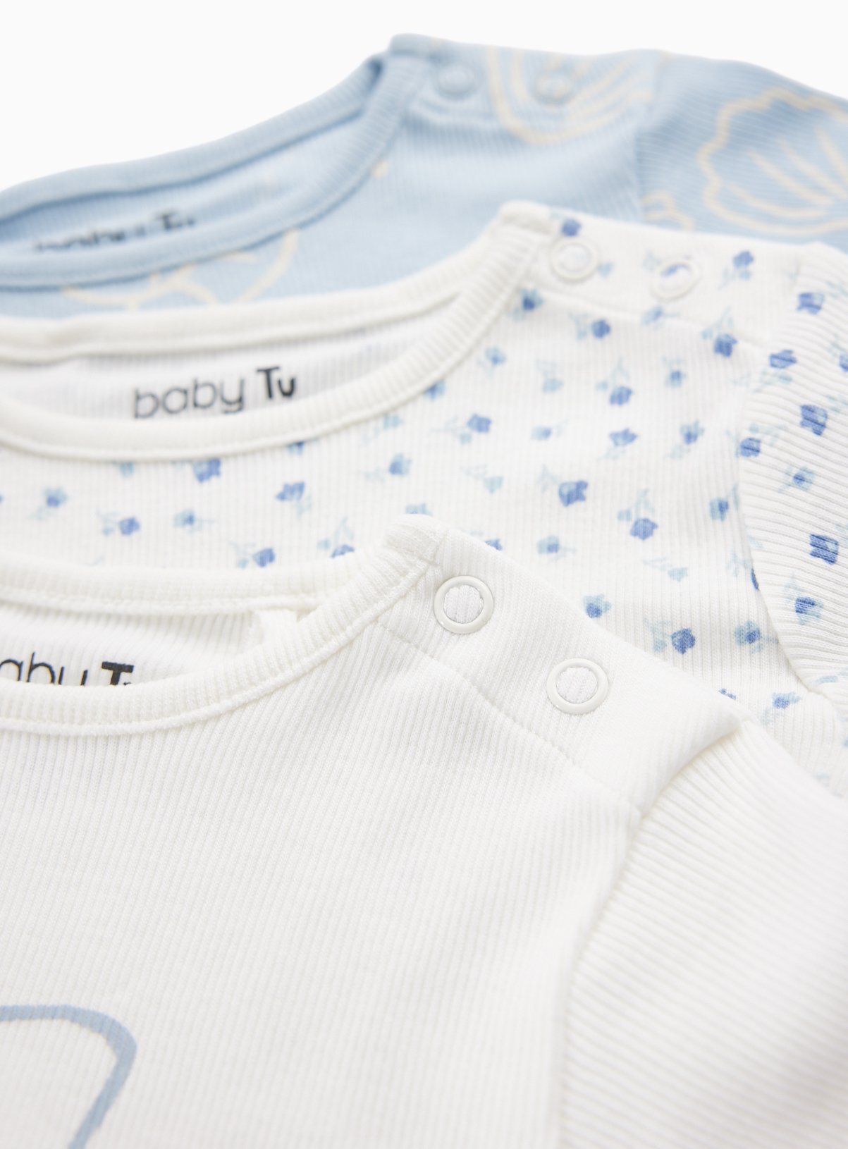 Shell Print Shortie Pyjamas 3 Pack 6-9 months - Image 2 thumbnail