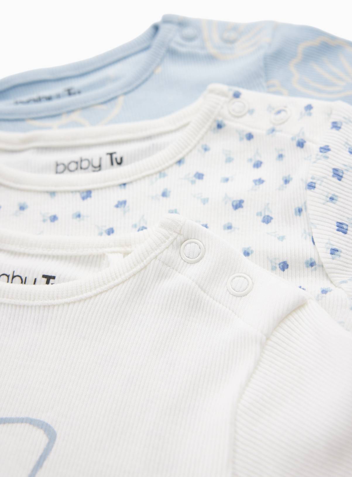Shell Print Shortie Pyjamas 3 Pack 6-9 months - Image 2
