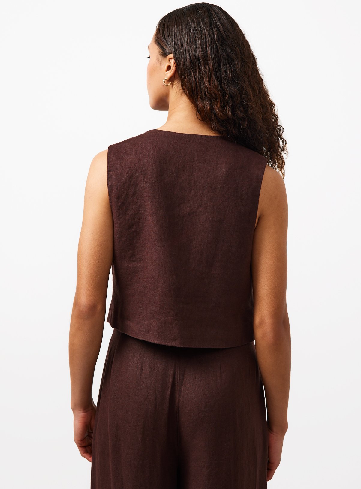 Brown Linen Waistcoat 18 - Image 4 thumbnail