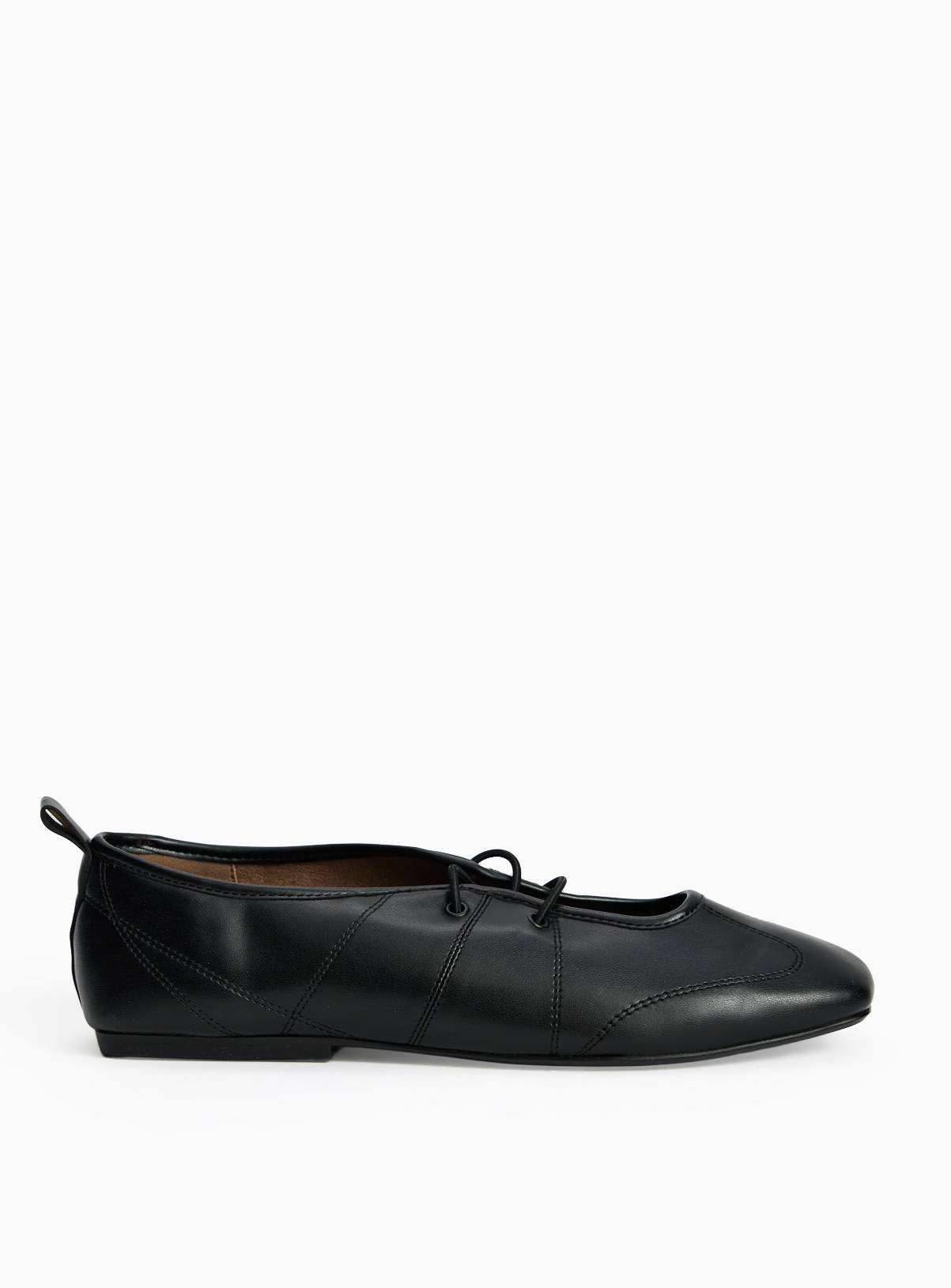Black Sporty Style Laced Ballerina Shoes 6 - Image 1