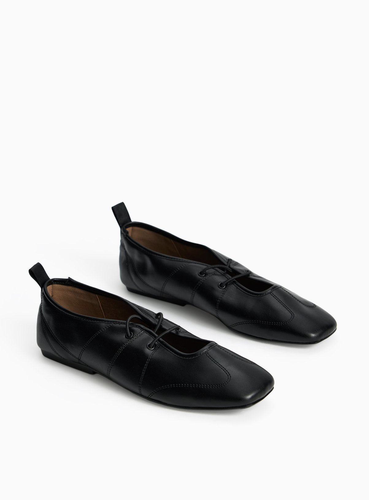 Black Sporty Style Laced Ballerina Shoes 6 - Image 2 thumbnail