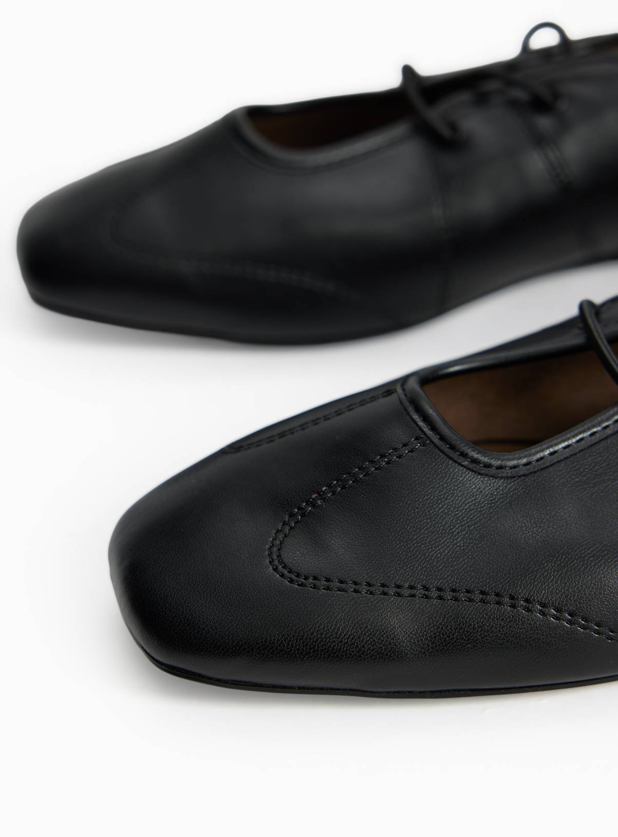 Black Sporty Style Laced Ballerina Shoes 6 - Image 4