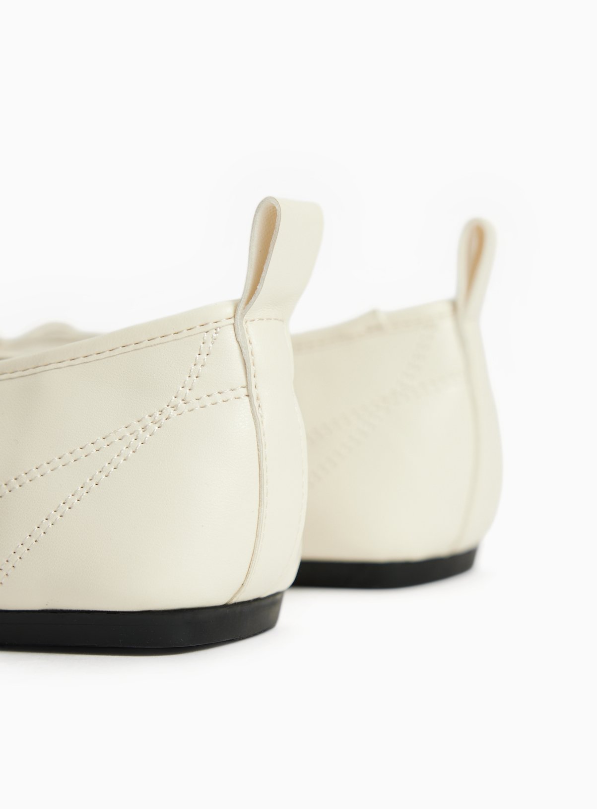 Cream Sporty Style Laced Ballerina Shoes 4 - Image 4 thumbnail