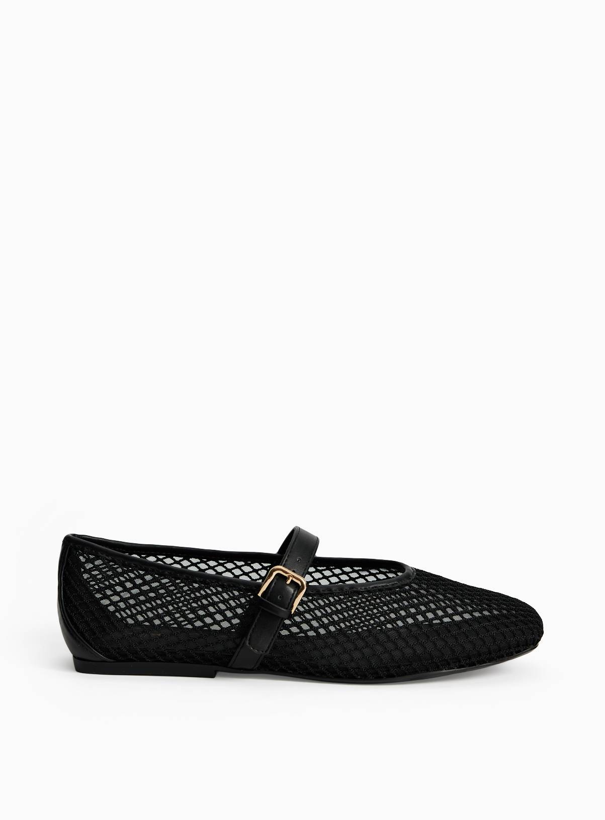 Black Mesh Ballerina Shoes 6 - Image 2