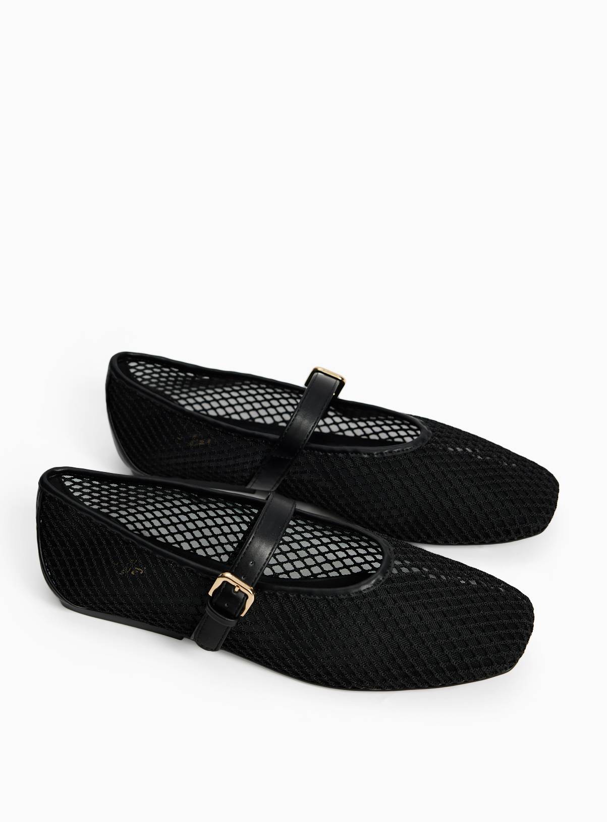 Black Mesh Ballerina Shoes 6 - Image 3