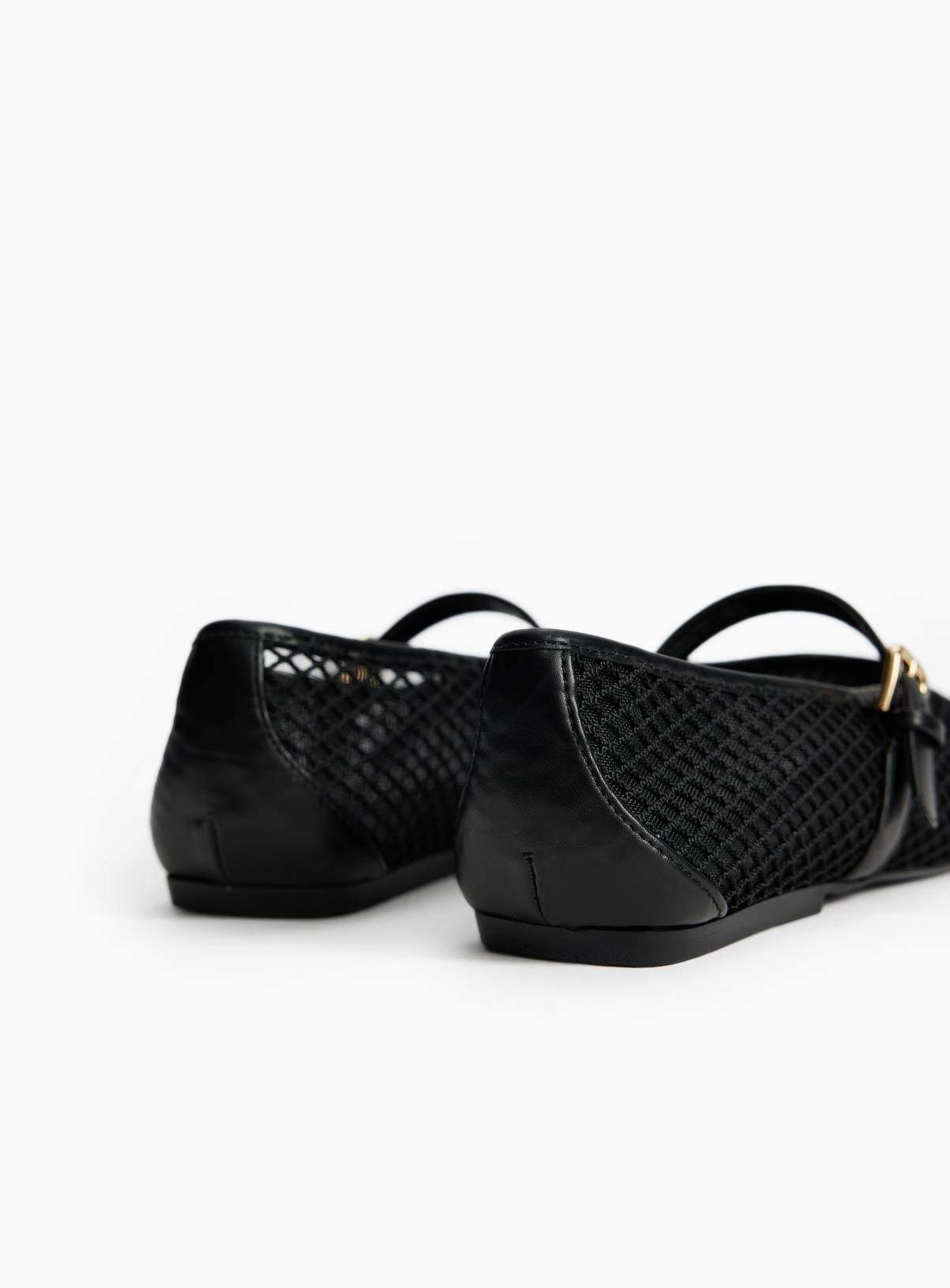 Black Mesh Ballerina Shoes 6 - Image 4