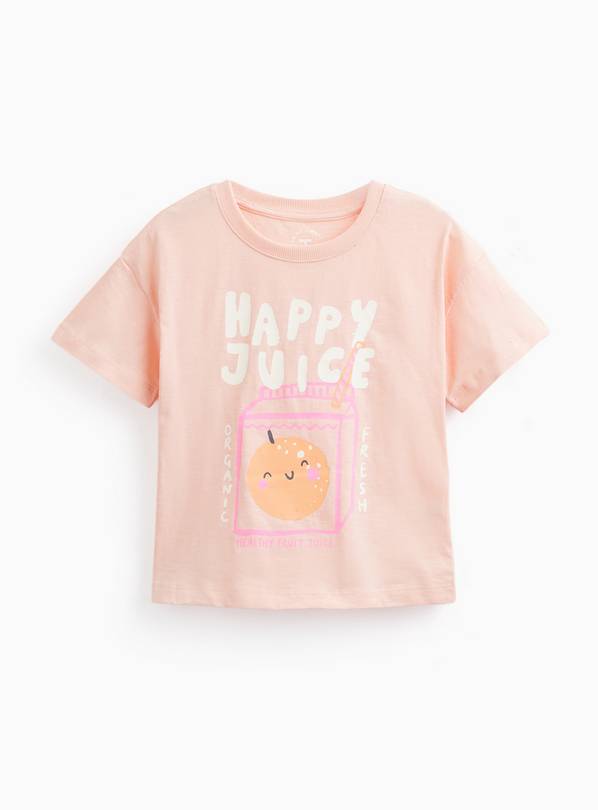 Coral Happy Juice Graphic Relaxed Fit T-Shirt 3-4 years