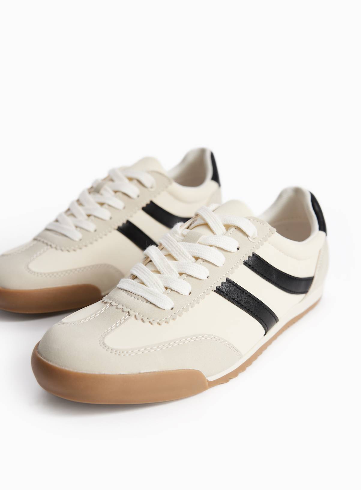 Neutral Retro Style Trainers 6 - Image 1