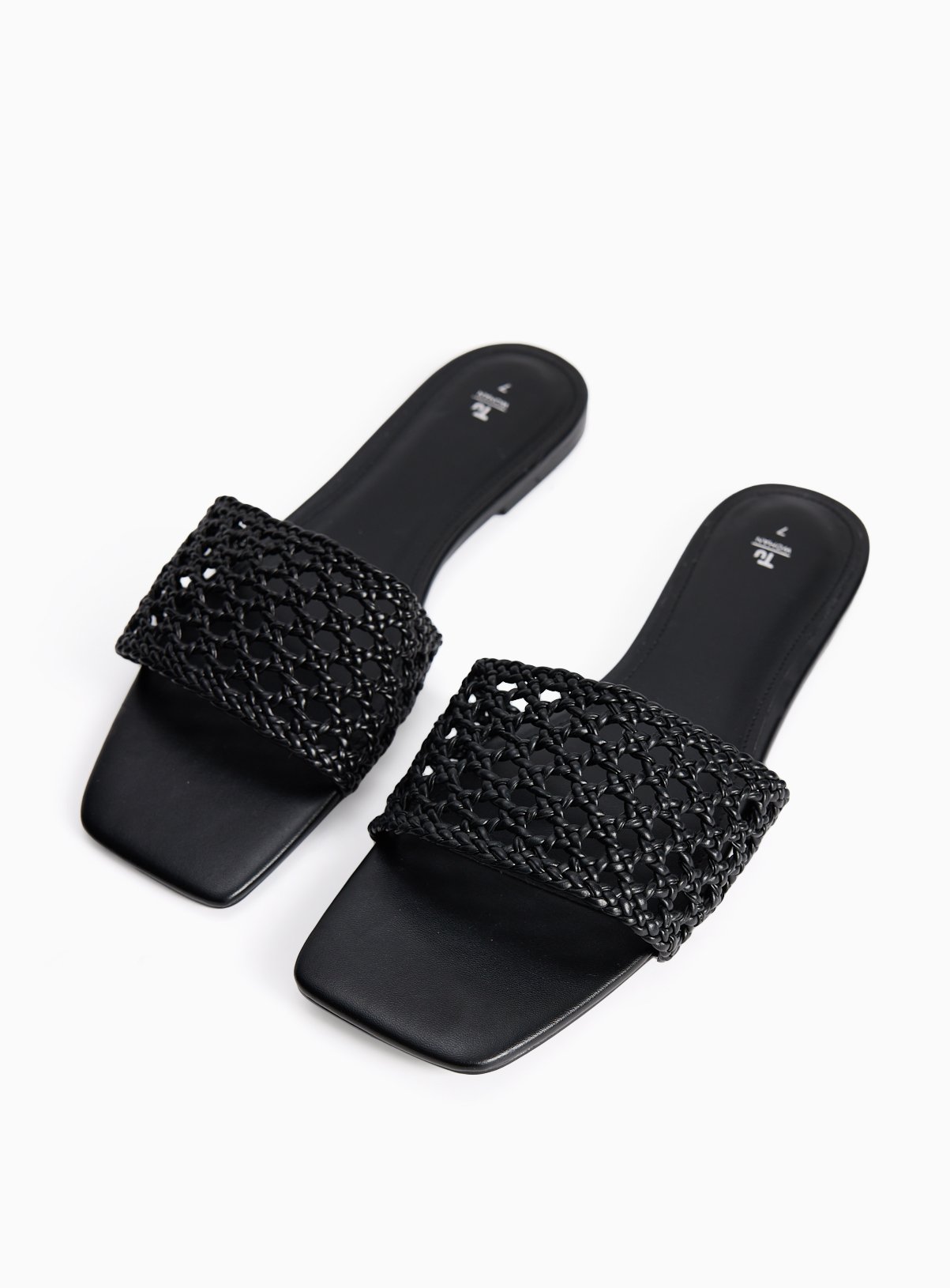 Black Lattice Detail Mule Sandals 6 - Image 2 thumbnail