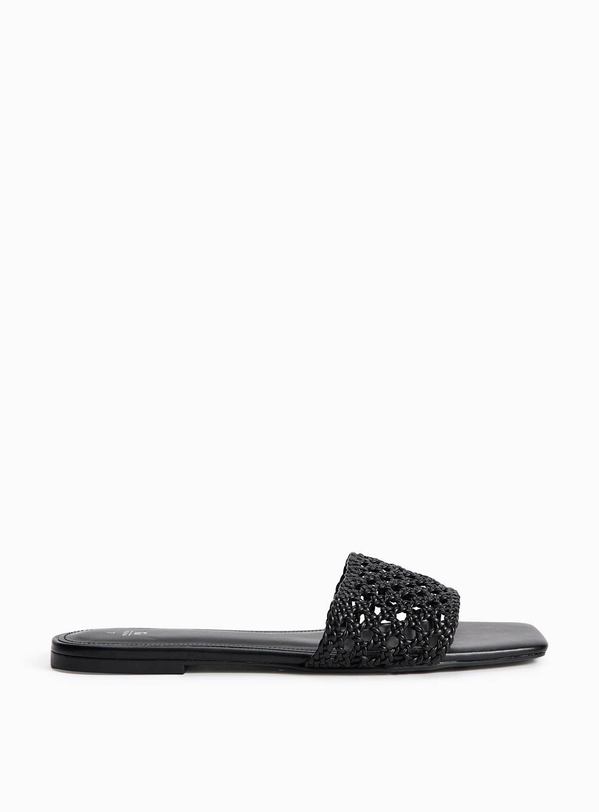 Black Lattice Detail Mule Sandals 6 - Image 3
