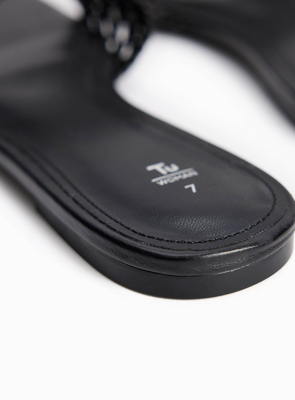 Black Lattice Detail Mule Sandals 6 - Image 4