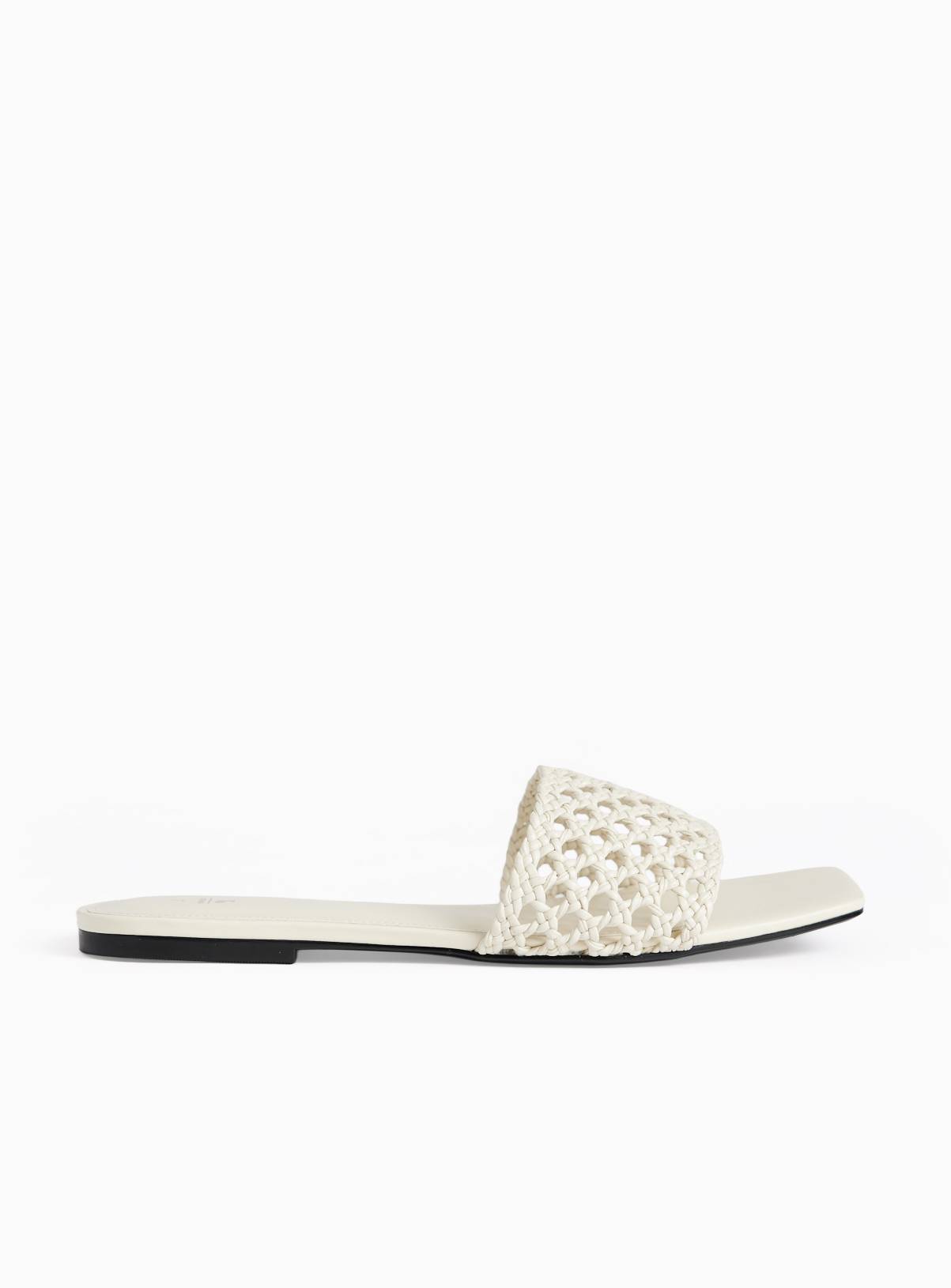 Cream Lattice Detail Mule Sandals 8 - Image 2