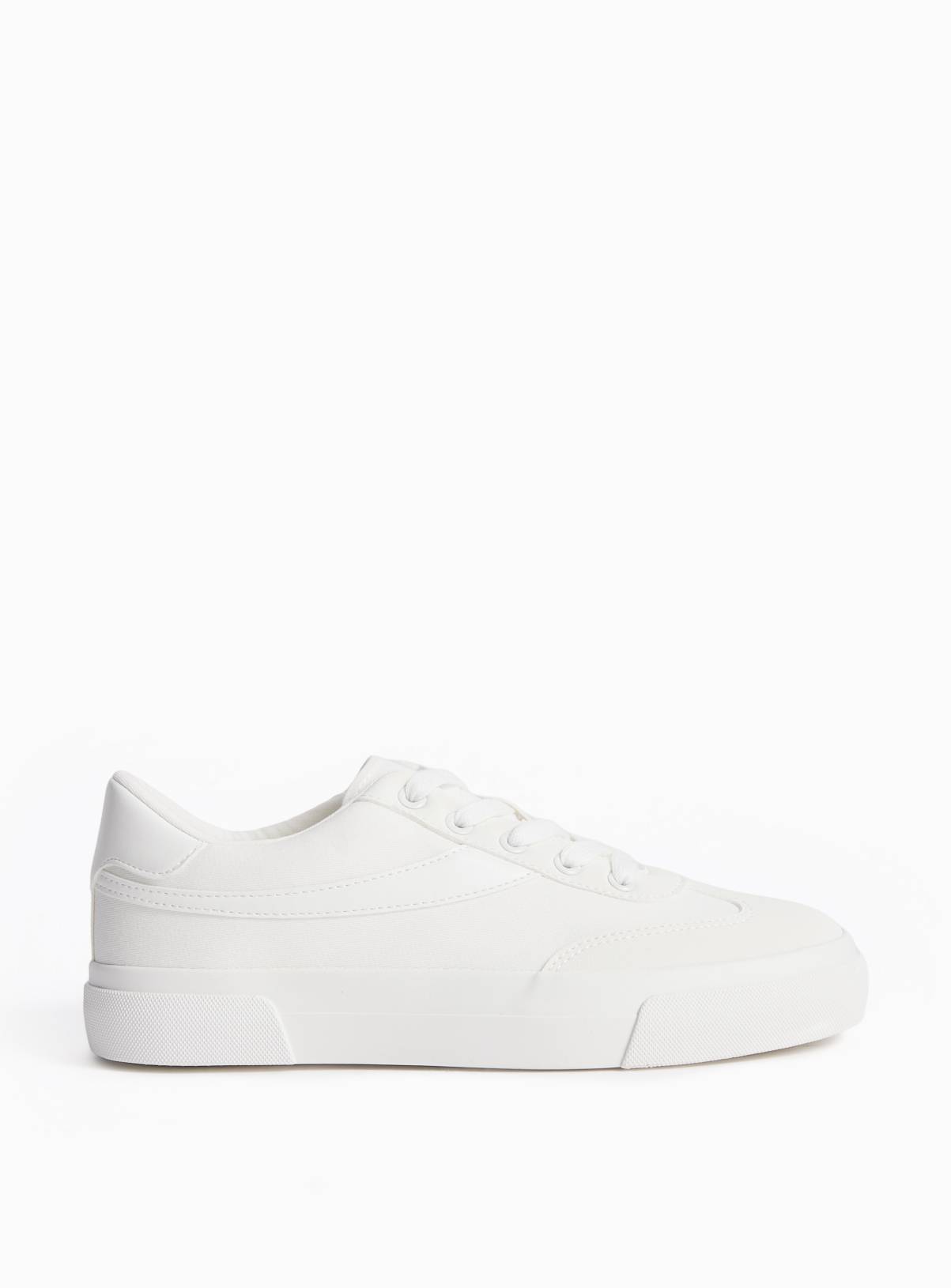White Chunky Canvas Trainers 3 - Image 2