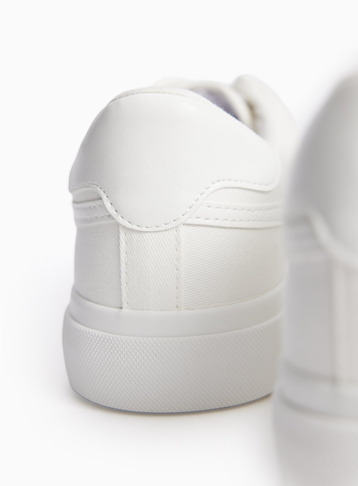 White Chunky Canvas Trainers 3 - Image 4 thumbnail