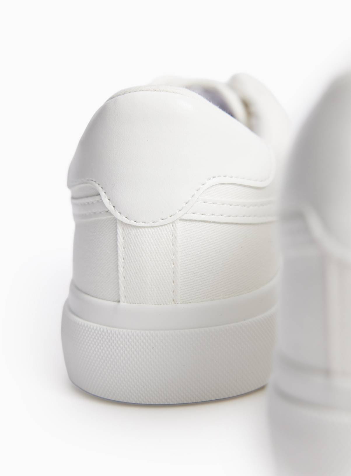 White Chunky Canvas Trainers 3 - Image 4