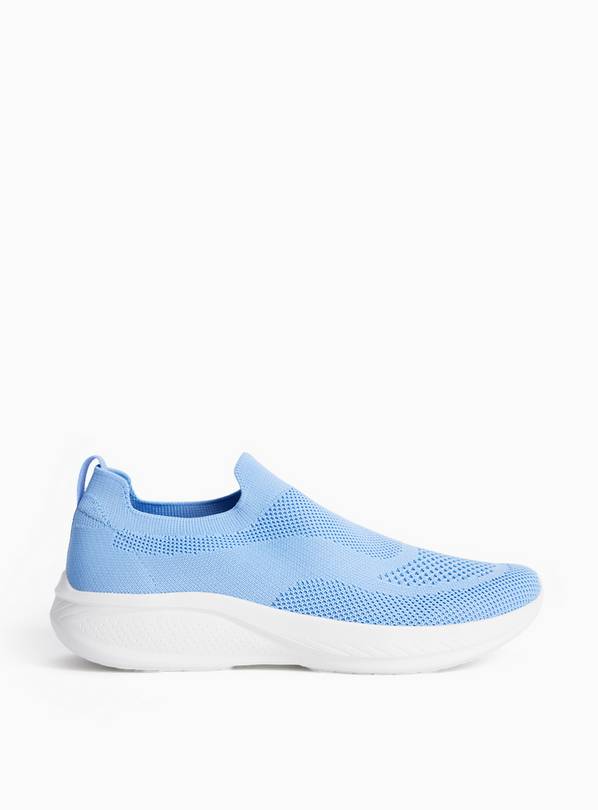 Blue Knitted Slip On Trainers 4