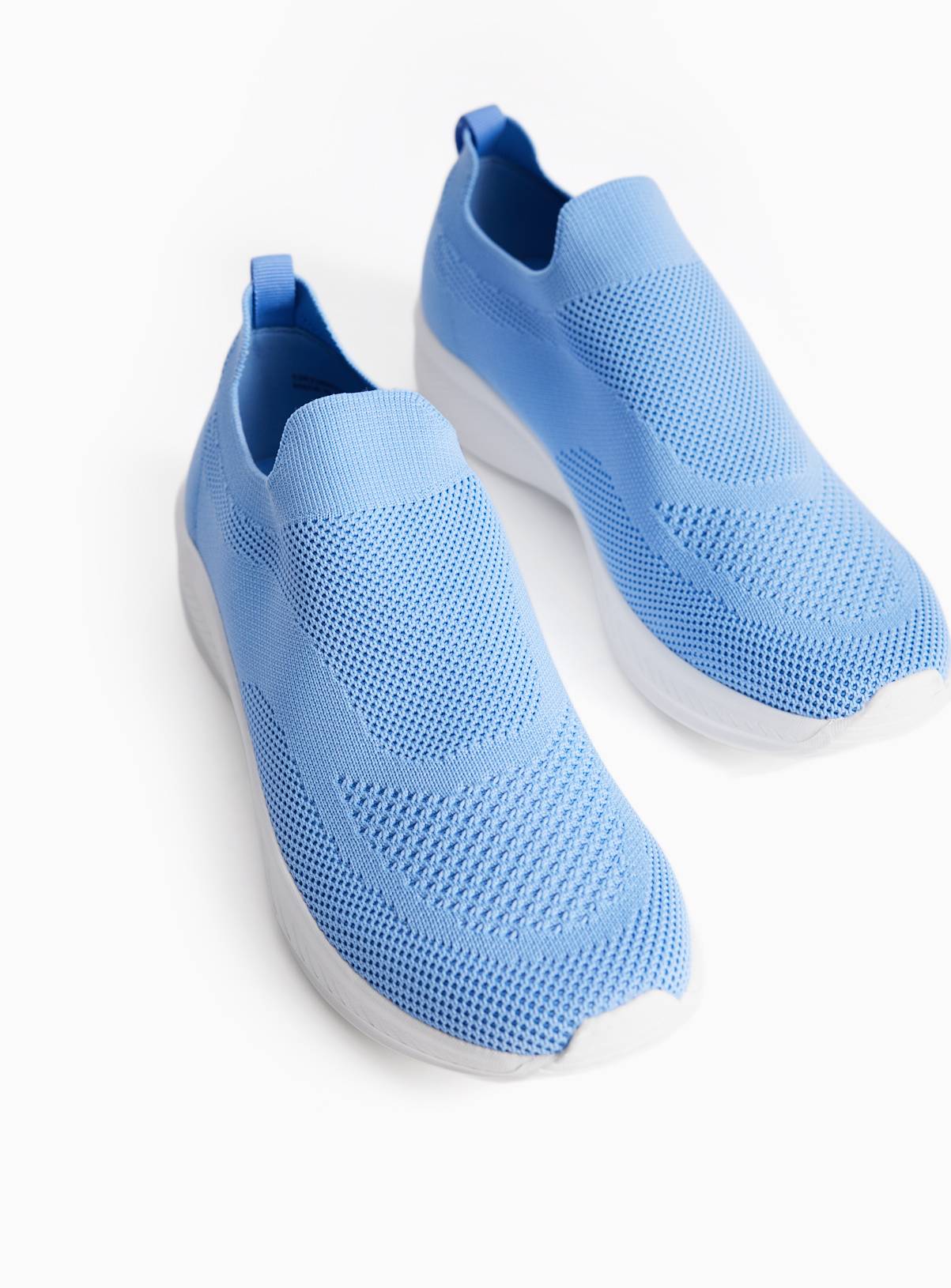 Blue Knitted Slip On Trainers 3 - Image 2