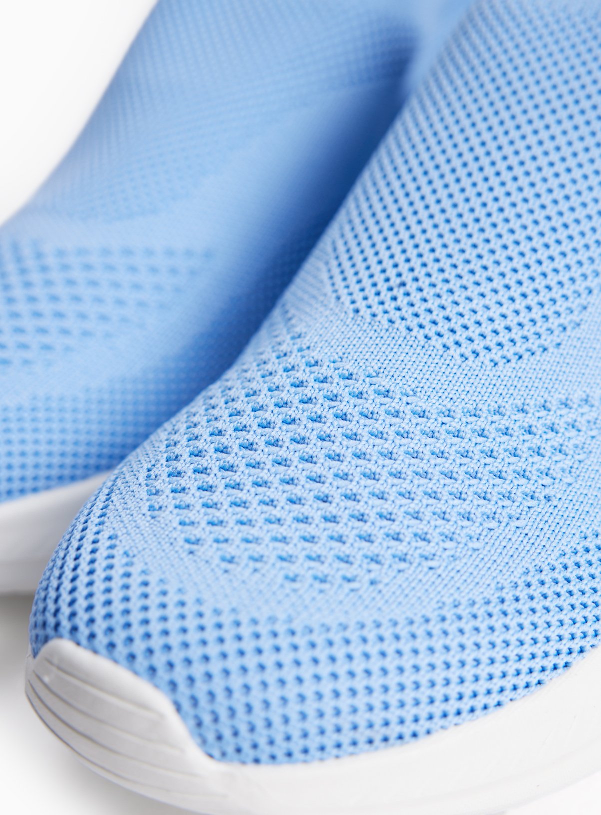 Blue Knitted Slip On Trainers 3 - Image 3 thumbnail