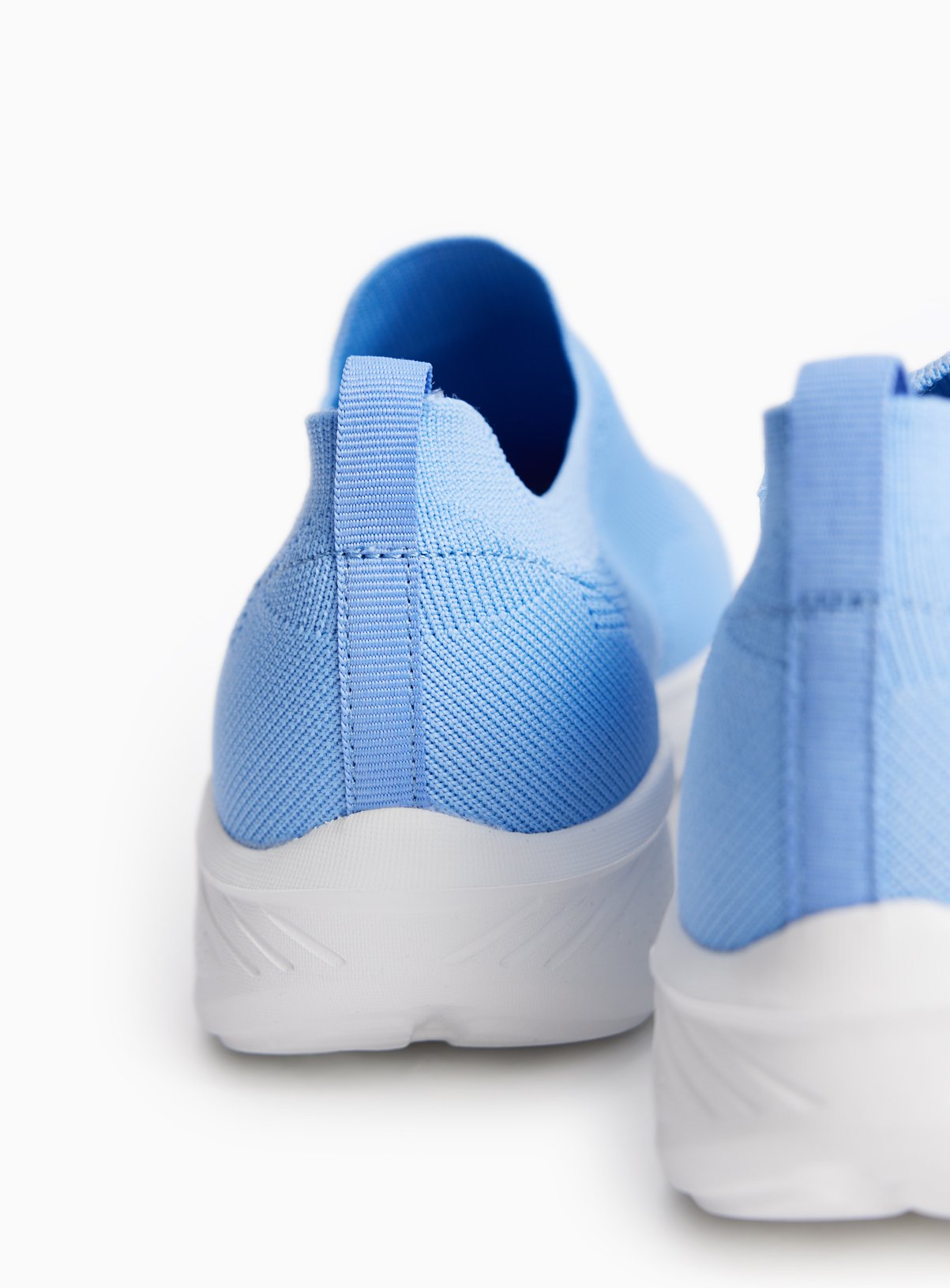 Blue Knitted Slip On Trainers 3 - Image 4 thumbnail