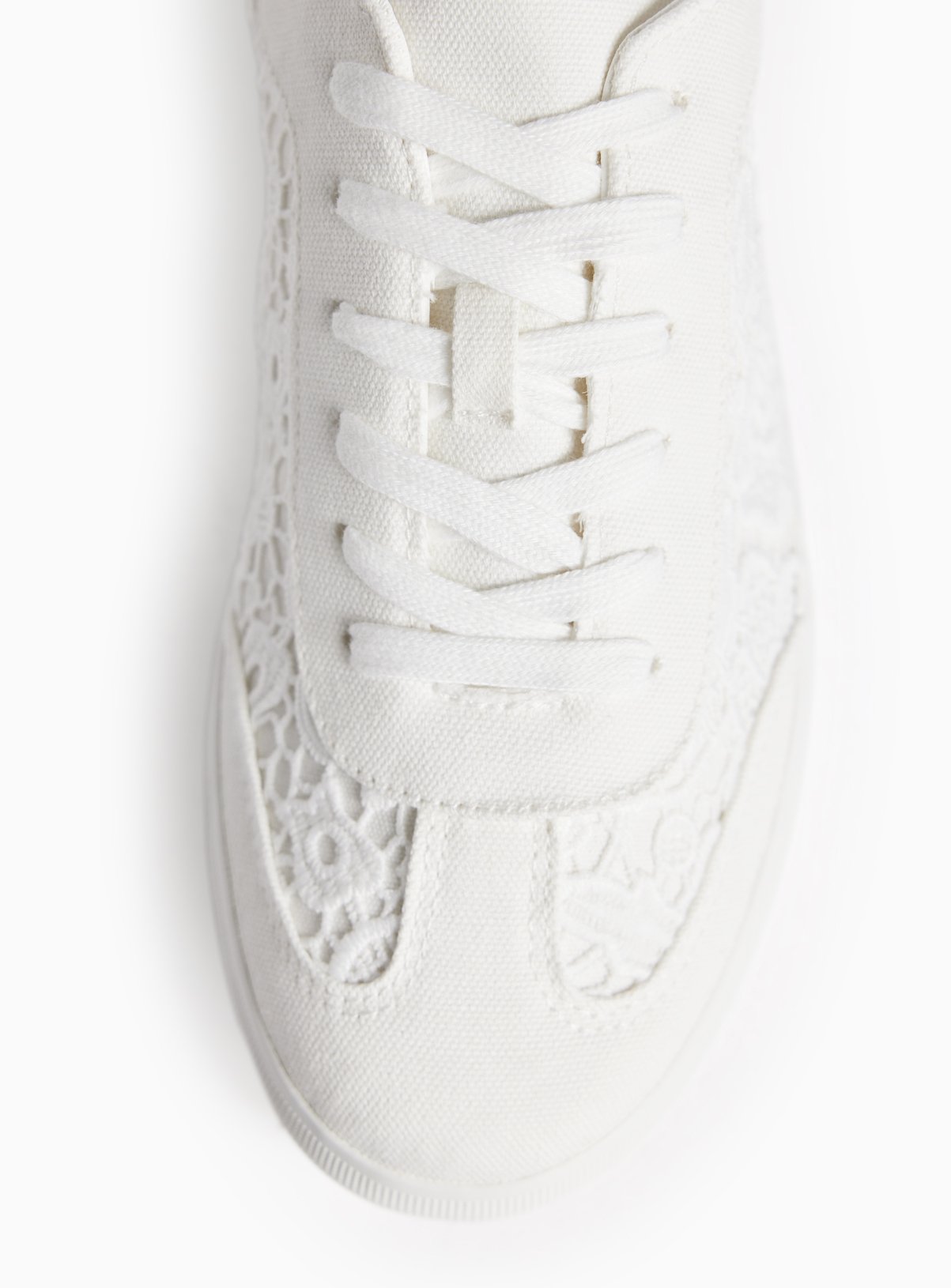 Cream Floral Lace Detail Trainers 8 - Image 3 thumbnail