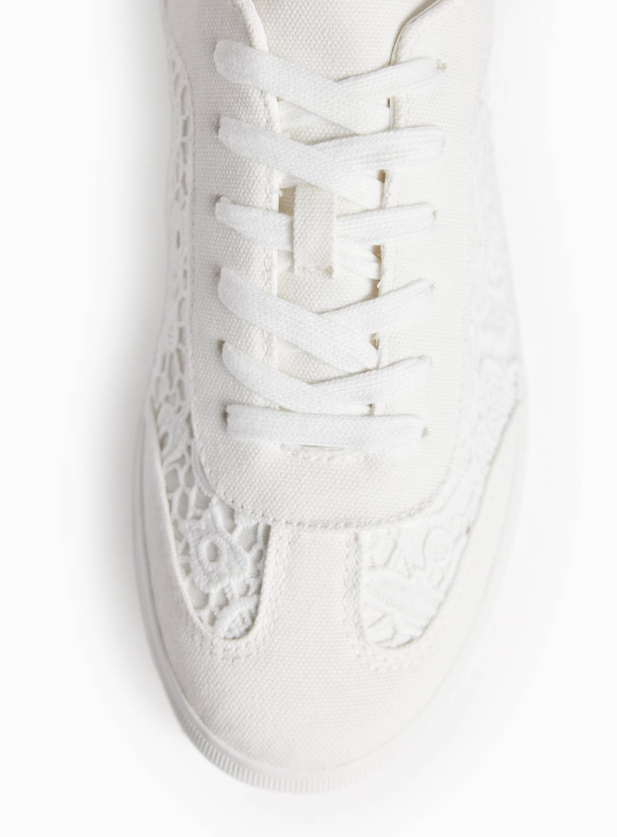 Cream Floral Lace Detail Trainers 8 - Image 3