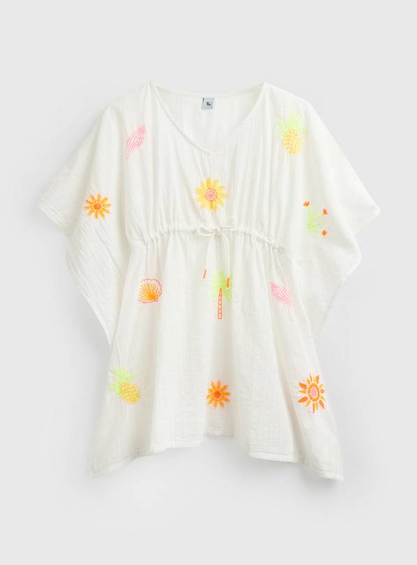 White Beach Print Kaftan 4-5 years