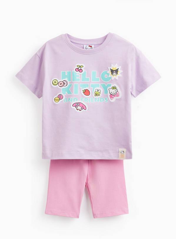 Purple Hello Kitty Graphic T-Shirt & Cycle Shorts Set 3-4 years