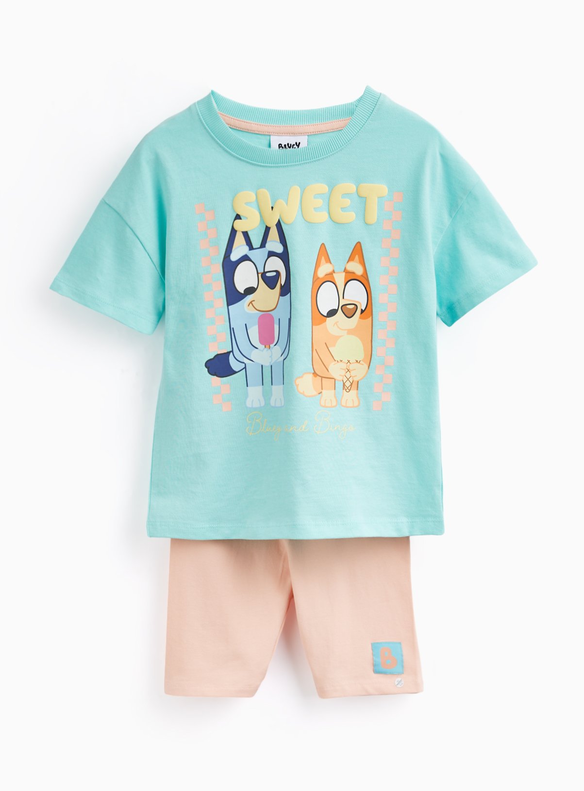 Blue Bluey Graphic T-Shirt & Cycle Shorts Set – Bluey by Sainsbury’s