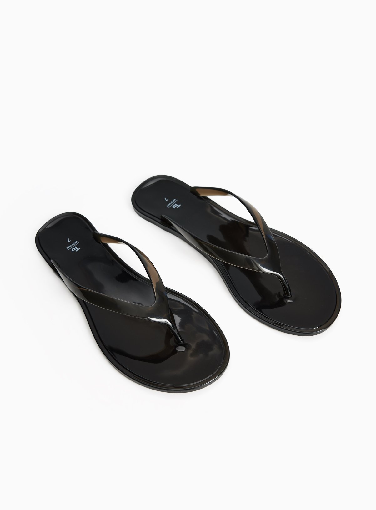 Black Jelly Flip Flops 6 - Image 1 thumbnail