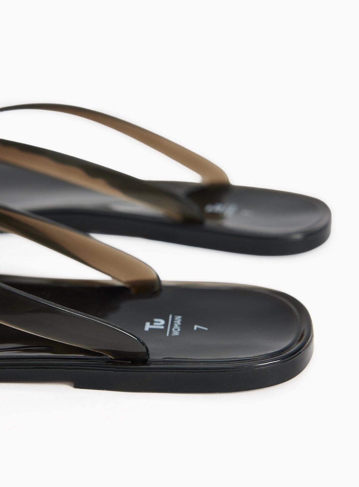 Black Jelly Flip Flops 6 - Image 4 thumbnail