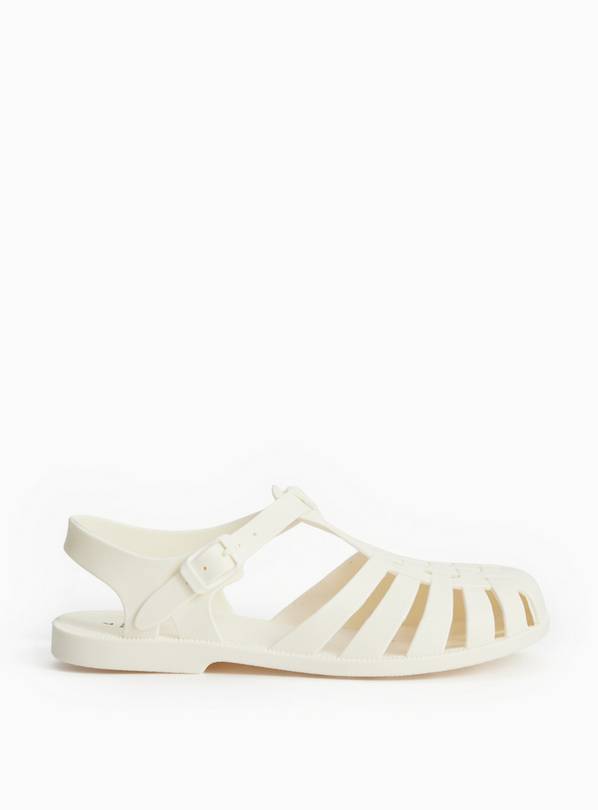 Cream Jelly Fisherman Style Sandals 4