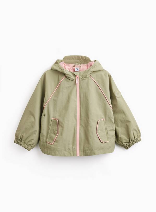 Khaki Pink Piping Lightweight Mac 13-14 years
