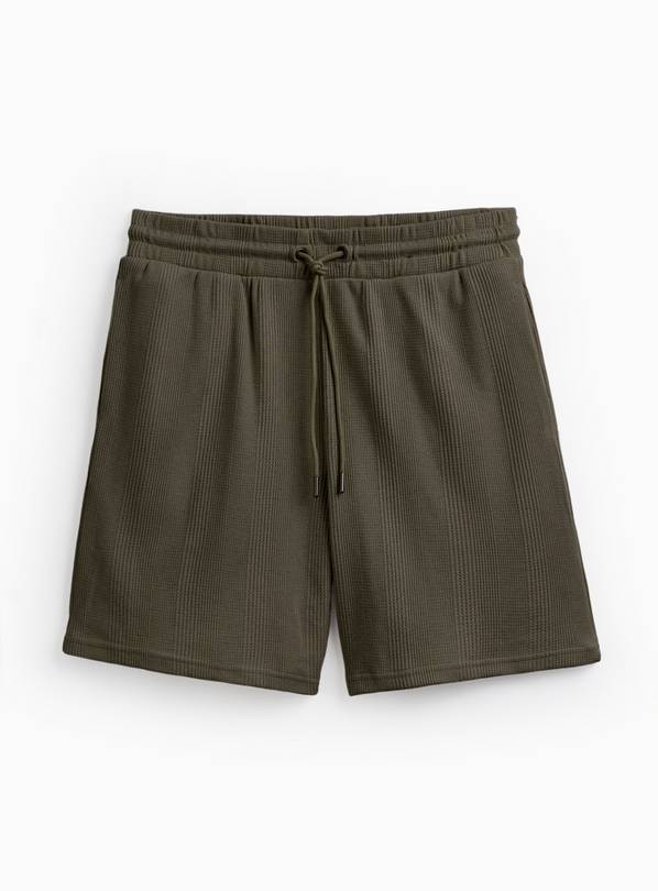 Khaki Textured Co-ord Shorts L