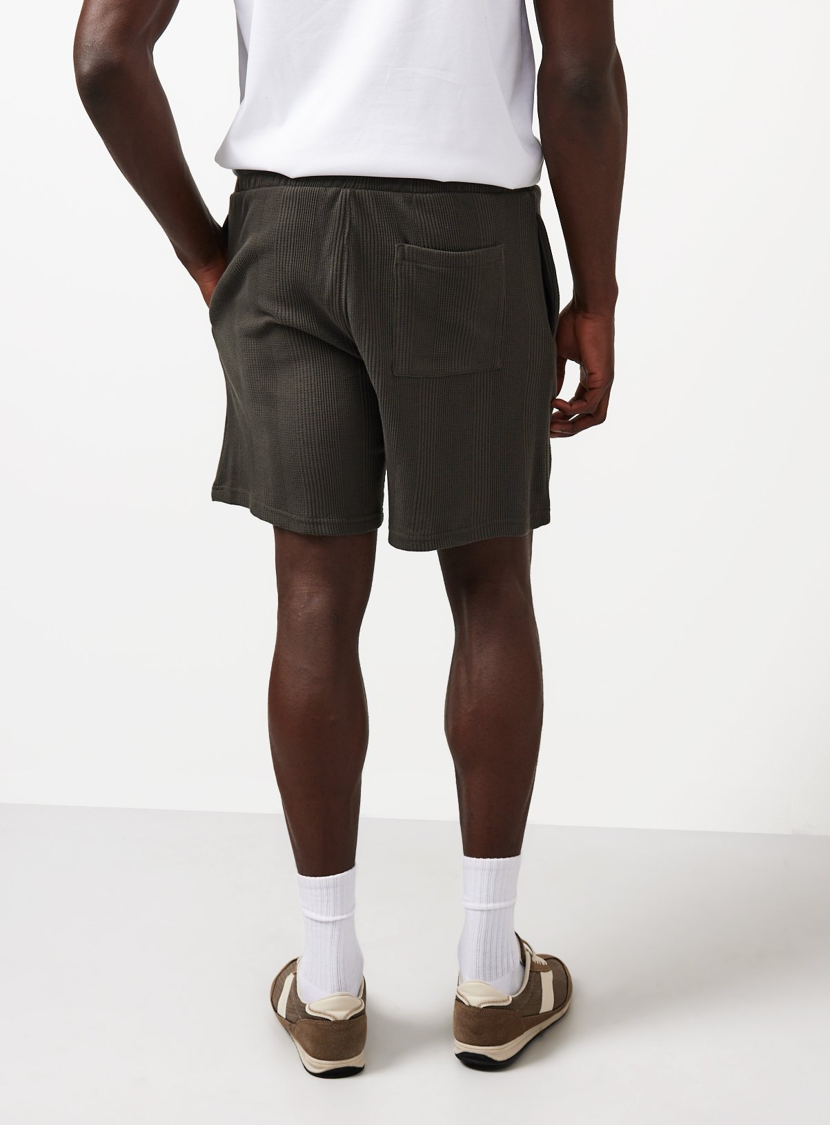 Khaki Textured Co-ord Shorts L - Image 5 thumbnail