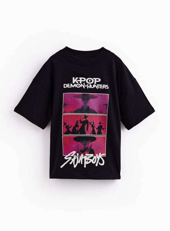 Black KPop Demon Hunters Graphic T-Shirt 12 years