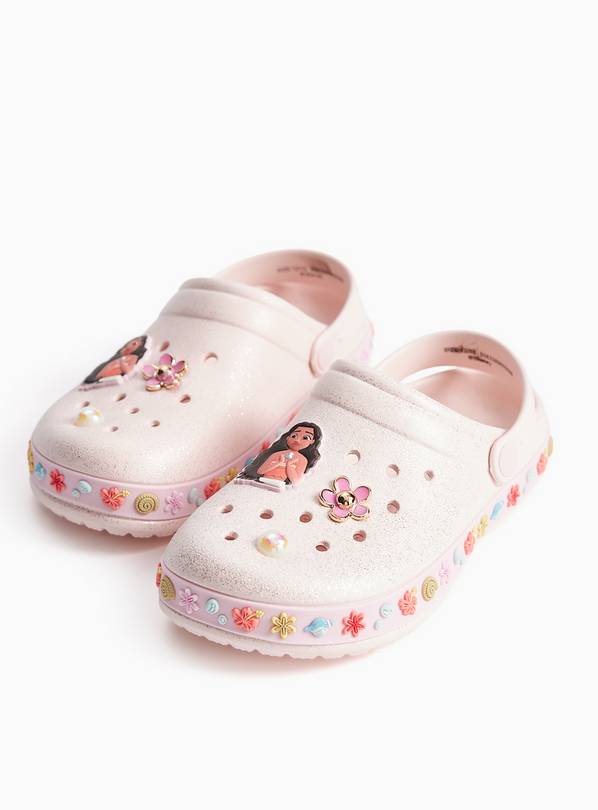 Pink Disney Moana Detail Ankle Strap Clogs 10-11 Infant