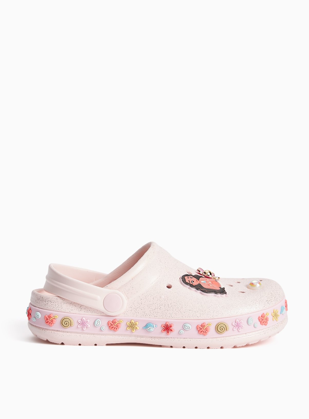 Pink Disney Moana Detail Ankle Strap Clogs 10-11 Infant - Image 2 thumbnail