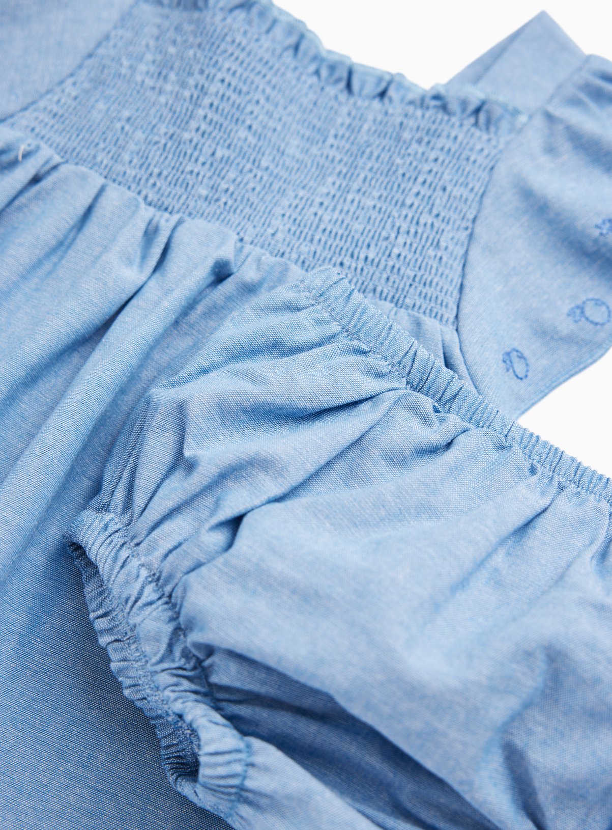 Blue Paddington Print Chambray Dress & Knickers Set 3-6 months - Image 2 thumbnail