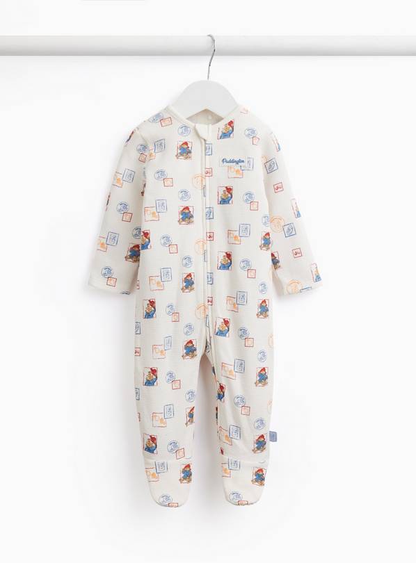 White Paddington Print Sleepsuit 12-18 months