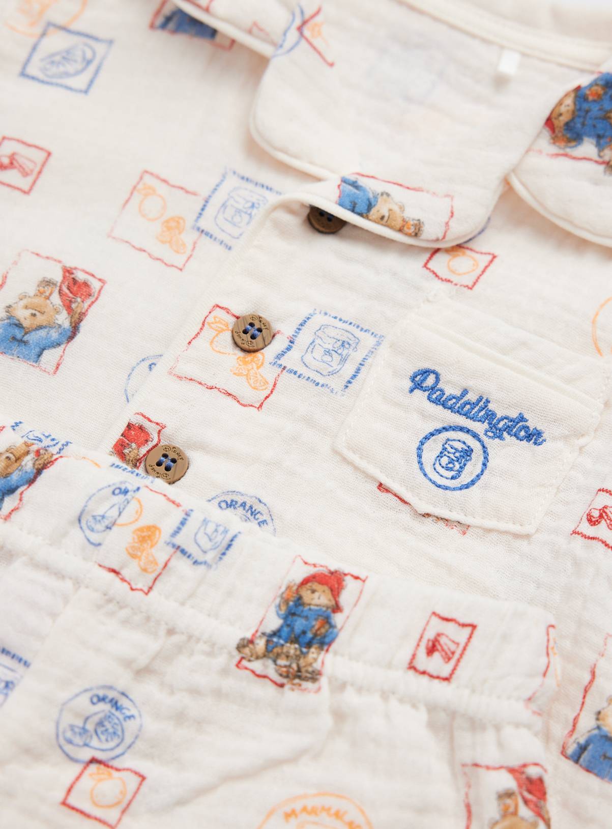 White Paddington Print Shortie Traditional Pyjamas 3-6 months - Image 2