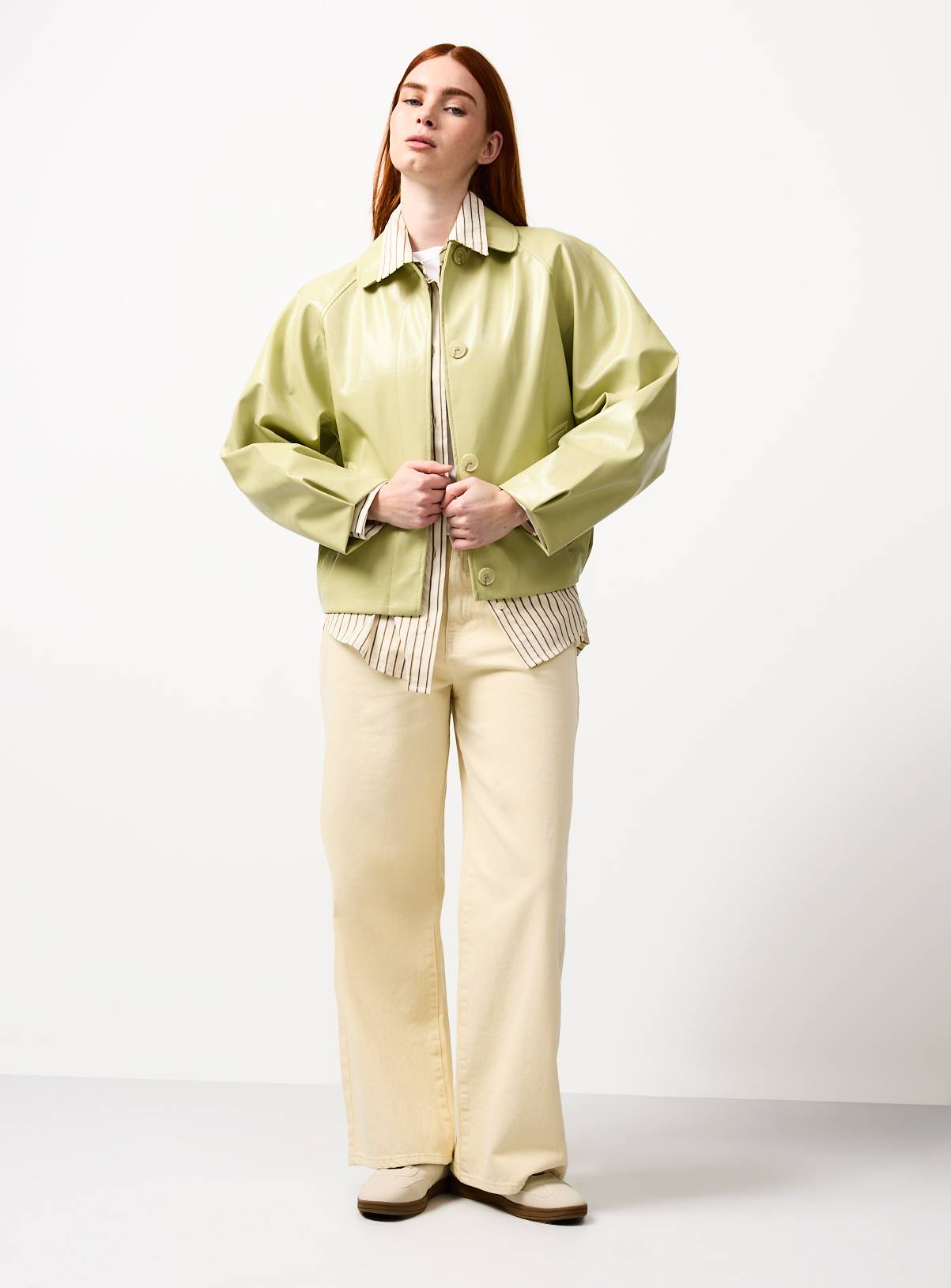 Pistachio PU Bubble Hem Jacket XL - Image 2