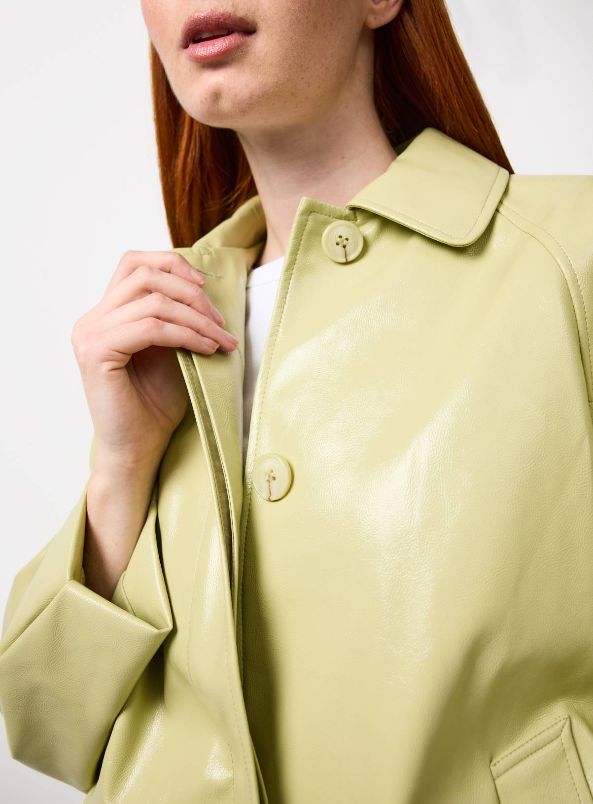 Pistachio PU Bubble Hem Jacket XL - Image 3