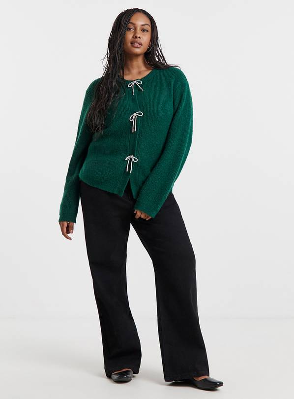 SIMPLY BE Diamante Bow Cardigan 24-26