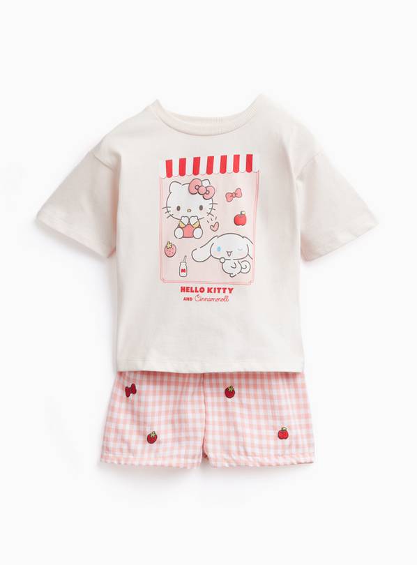 White Hello Kitty Print T-Shirt & Shorts Set 6-9 months