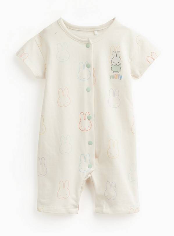White Miffy Print Short Sleeve Romper 12-18 months